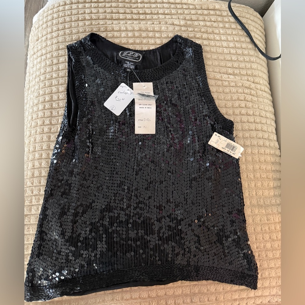 Vintage Joseph Le Bon Sequin Beaded Silk top